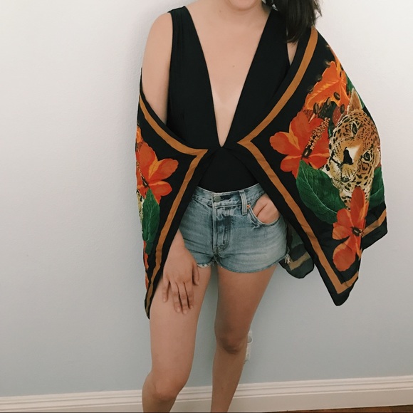 Agua de Coco • Floral Leopard Scarf One Piece Swim - Picture 2 of 8